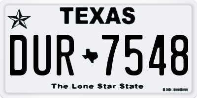 TX license plate DUR7548