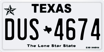 TX license plate DUS4674