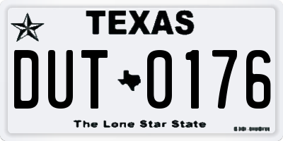 TX license plate DUT0176