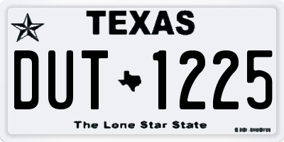 TX license plate DUT1225