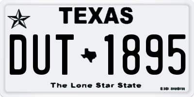 TX license plate DUT1895