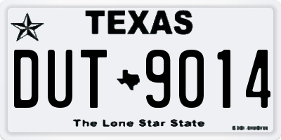 TX license plate DUT9014