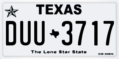 TX license plate DUU3717