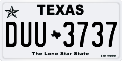 TX license plate DUU3737