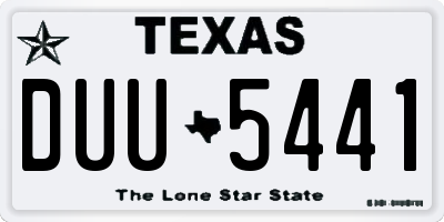 TX license plate DUU5441