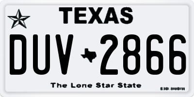 TX license plate DUV2866