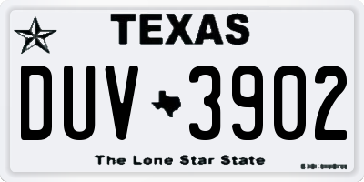 TX license plate DUV3902