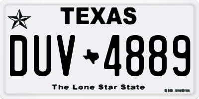 TX license plate DUV4889