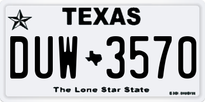 TX license plate DUW3570
