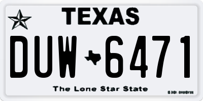 TX license plate DUW6471