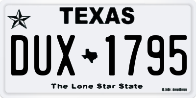 TX license plate DUX1795