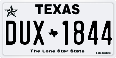 TX license plate DUX1844