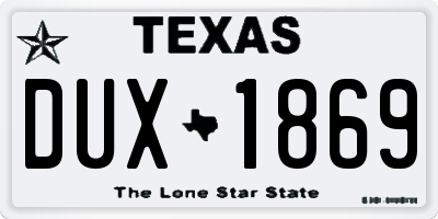 TX license plate DUX1869
