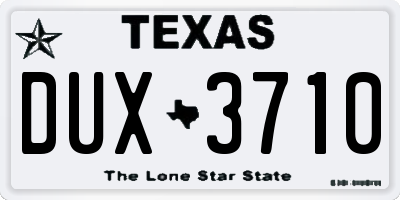 TX license plate DUX3710