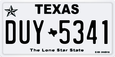 TX license plate DUY5341