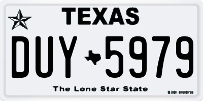 TX license plate DUY5979