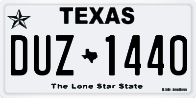 TX license plate DUZ1440
