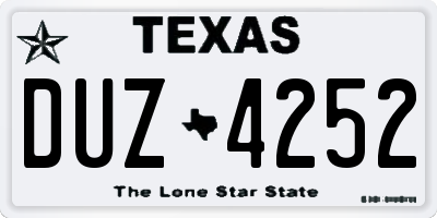 TX license plate DUZ4252