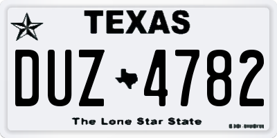 TX license plate DUZ4782
