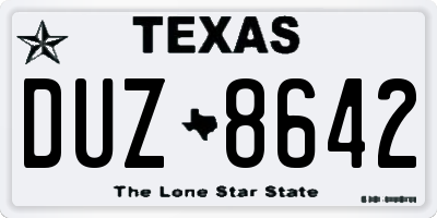 TX license plate DUZ8642
