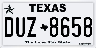 TX license plate DUZ8658