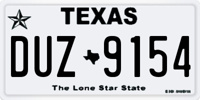 TX license plate DUZ9154