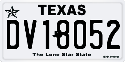 TX license plate DV18052