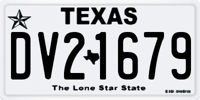 TX license plate DV21679