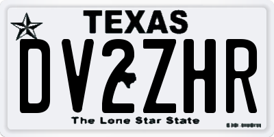 TX license plate DV2ZHR