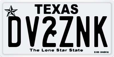 TX license plate DV2ZNK