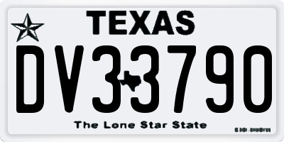 TX license plate DV33790