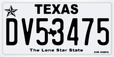 TX license plate DV53475