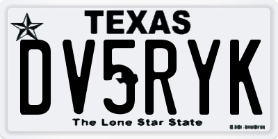 TX license plate DV5RYK