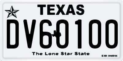 TX license plate DV60100