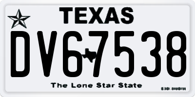 TX license plate DV67538