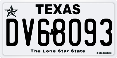 TX license plate DV68093