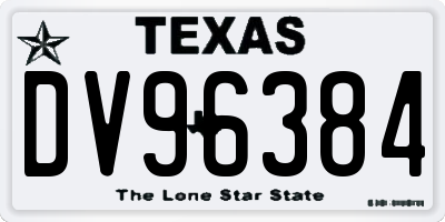 TX license plate DV96384