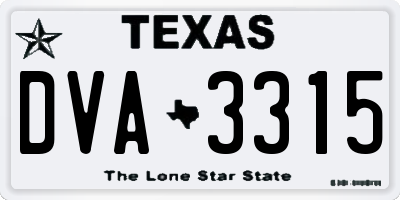 TX license plate DVA3315