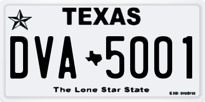 TX license plate DVA5001