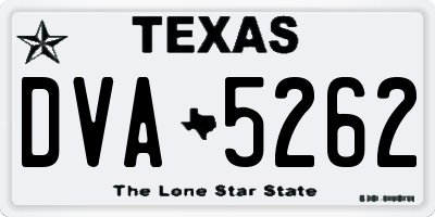 TX license plate DVA5262