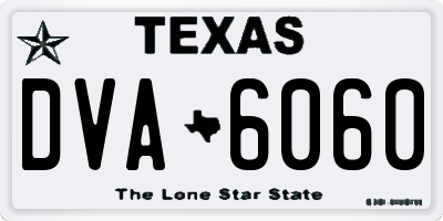 TX license plate DVA6060