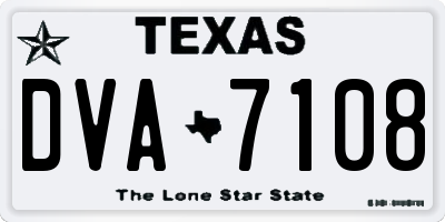 TX license plate DVA7108