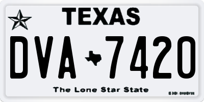 TX license plate DVA7420