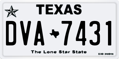 TX license plate DVA7431