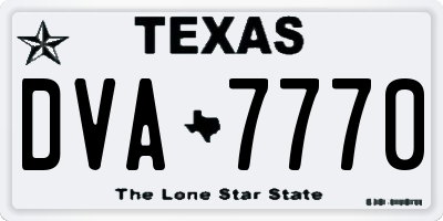 TX license plate DVA7770