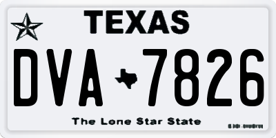TX license plate DVA7826