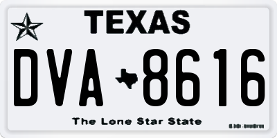 TX license plate DVA8616