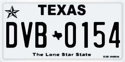 TX license plate DVB0154