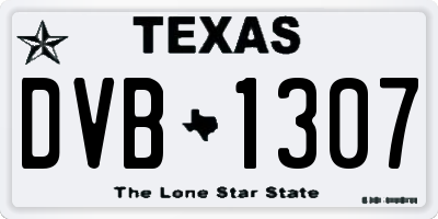 TX license plate DVB1307