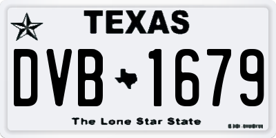 TX license plate DVB1679